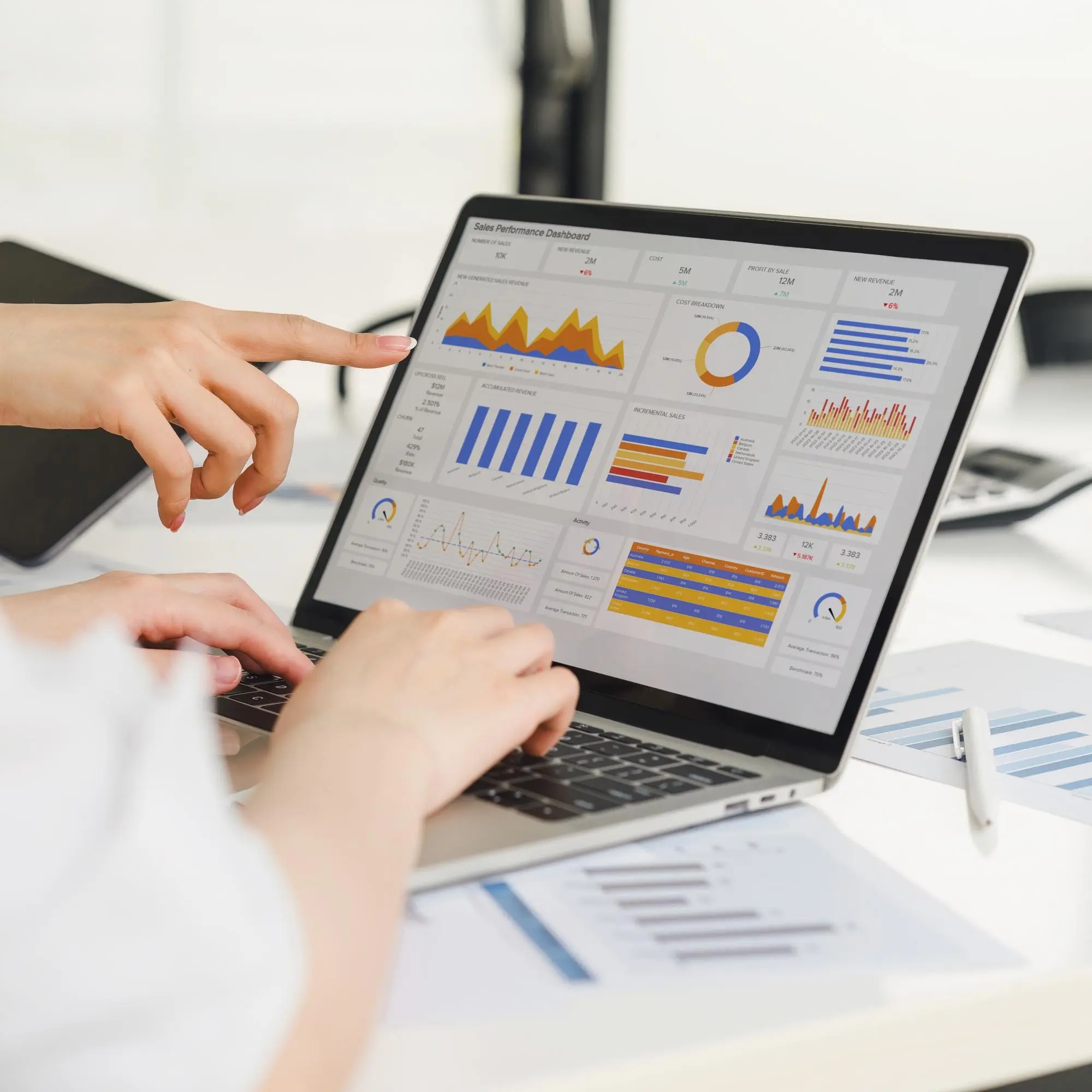 Two Data Analysts working data analysis dashboard business strategy